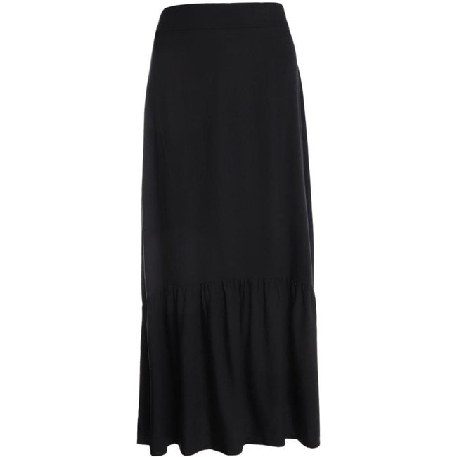 Saia Malha Crepe Midi Feminina PRETO