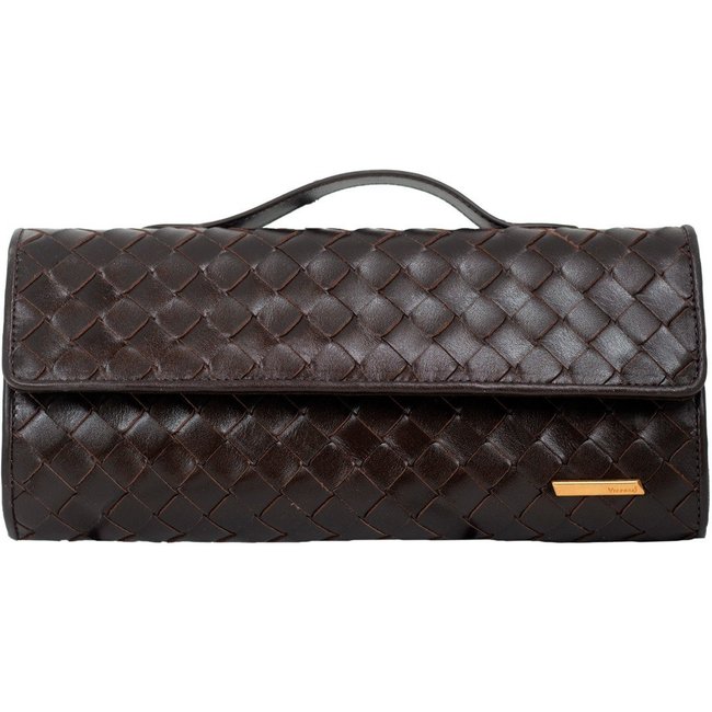 Bolsa Feminina Vicenza Tessa Clutch Couro Marrom Chocolate Sauce