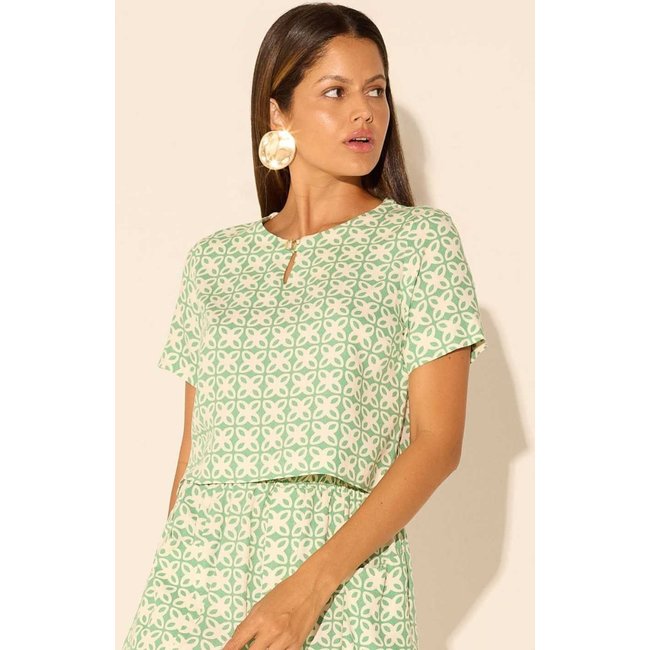 Blusa Vanibele Geométrico Verde