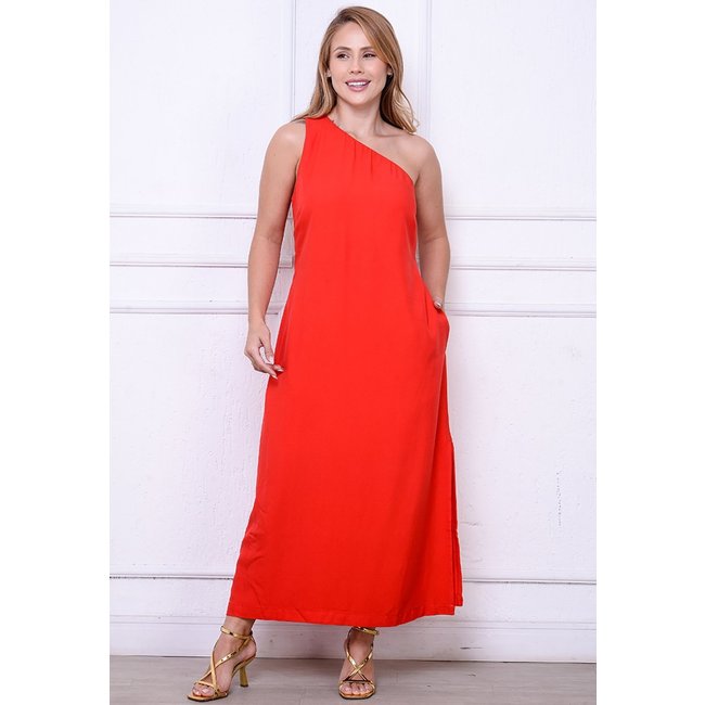 Vestido Midi Ombro Só BBonnie Leticia Vermelho
