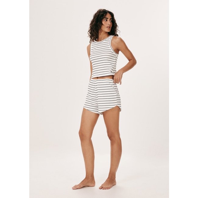 Pijama Curto Feminino Estampado Em Ribana - Off white XP