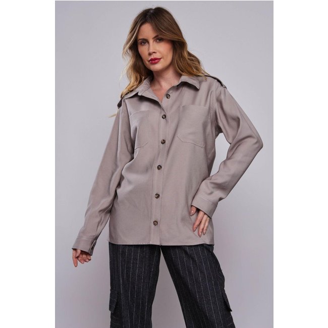 Camisa Rubinella Cargo Militar Cinza