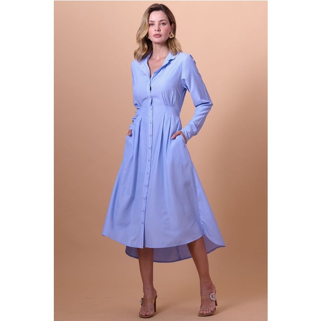 Chemise Manga 3/4 Tricoline Smk Azul Medio