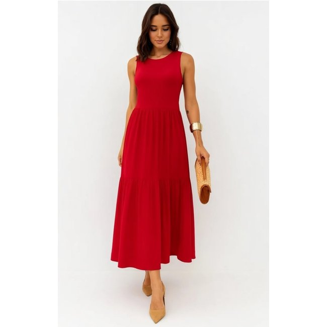 Vestido Midi Duas Marias Regata D Bell Outlet Fashion Vermelho