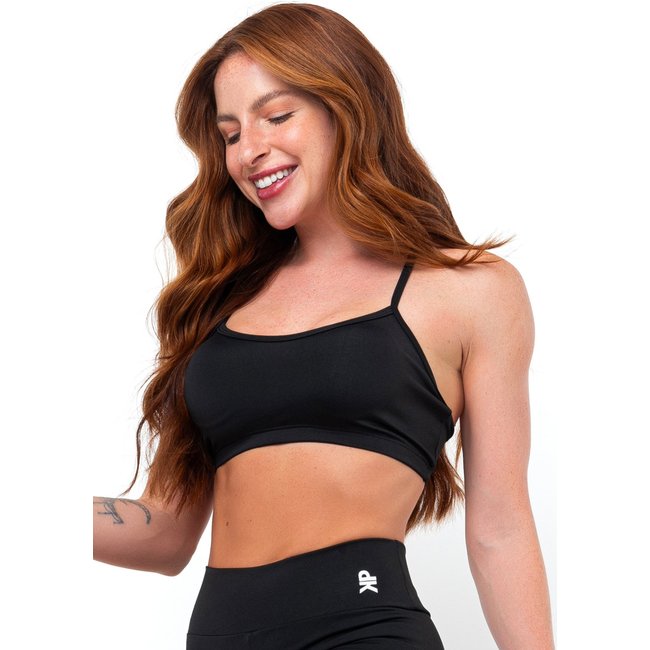 Top Fitness Pink Urban Nadador Alça Sustentação Poliamida Feminino Academia - Preto