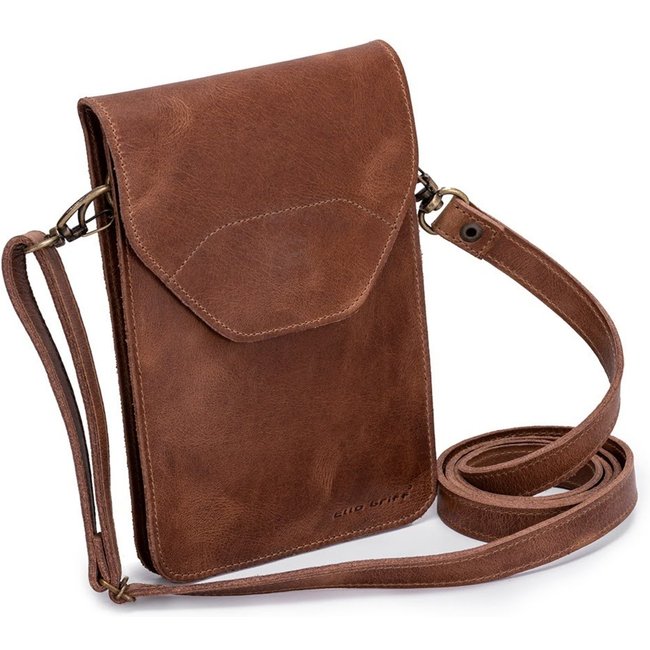 Bolsa Carteira Couro Legitimo Documento/celular Crossbody MARROM