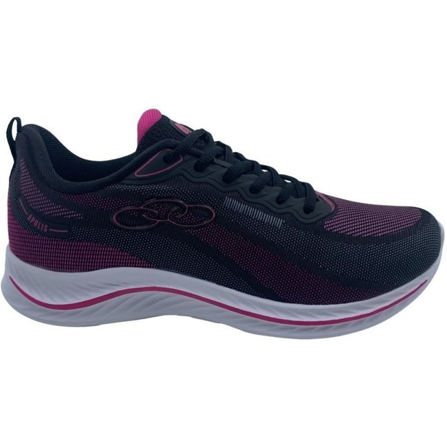 Tênis Esportivo Olympikus Feminino Preto com Rosa Apolis - Preto - olympikus