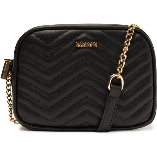 Bolsa Crossbody Anacapri Tiracolo Zig Zag Preta Feminino