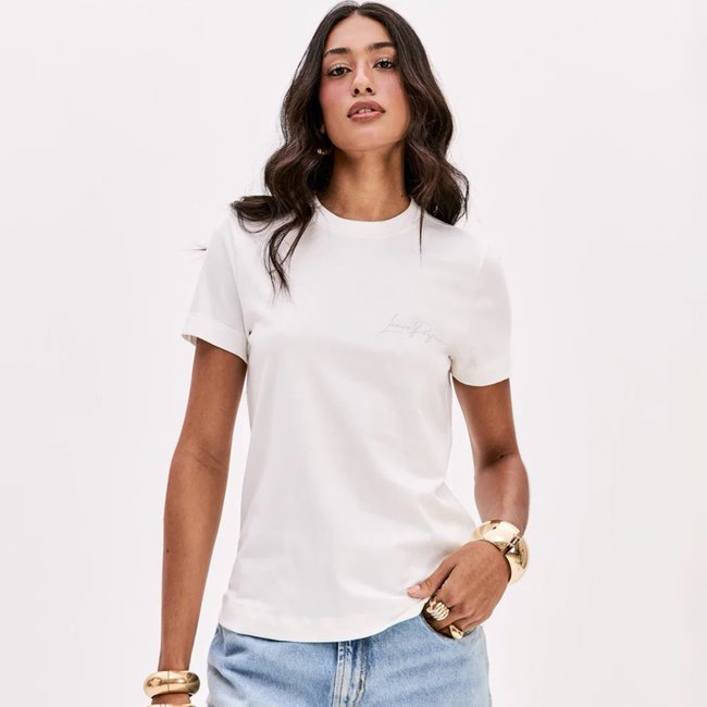 Camiseta Lança Perfume Babylook Pr26 Off White Feminino