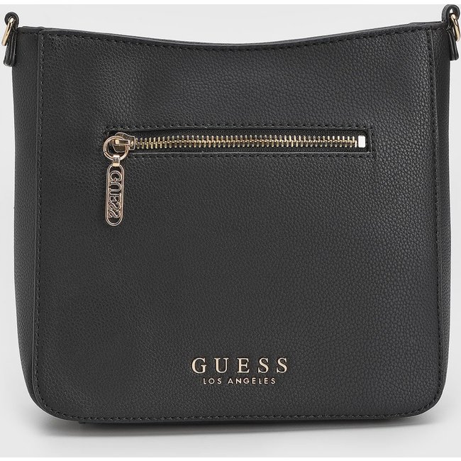 Bolsa Feminina Guess Media Alca Jacquard Porta-Moedas Preta
