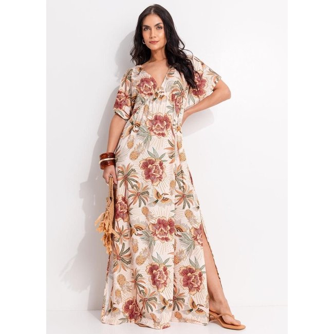 Vestido Em Malha Fria Sol Tropical Quintess