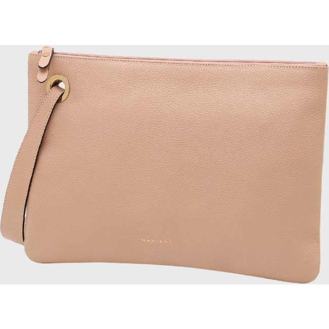Bolsa Carteira Clutch Couro Mariart Azaleia Creme