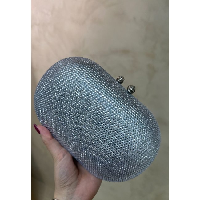 Bolsa Clutch Aplicações Cravejada Festa Casamento Madrinhas Premium Elegante Prata
