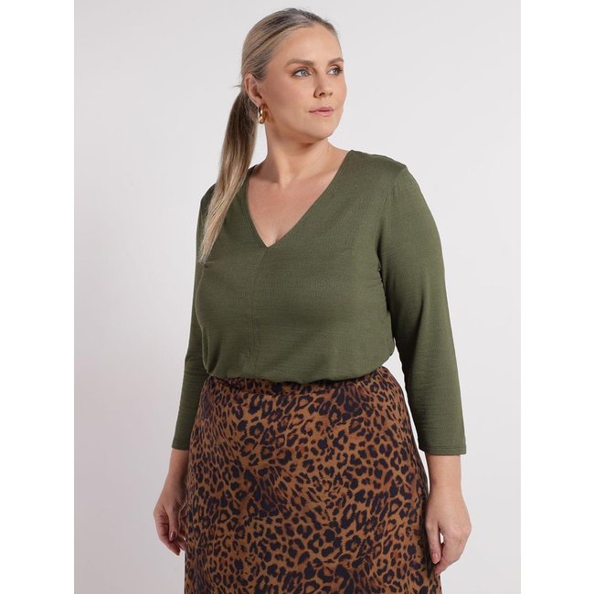Blusa Manga Longa Autentique Plus Size Feminina VERDE