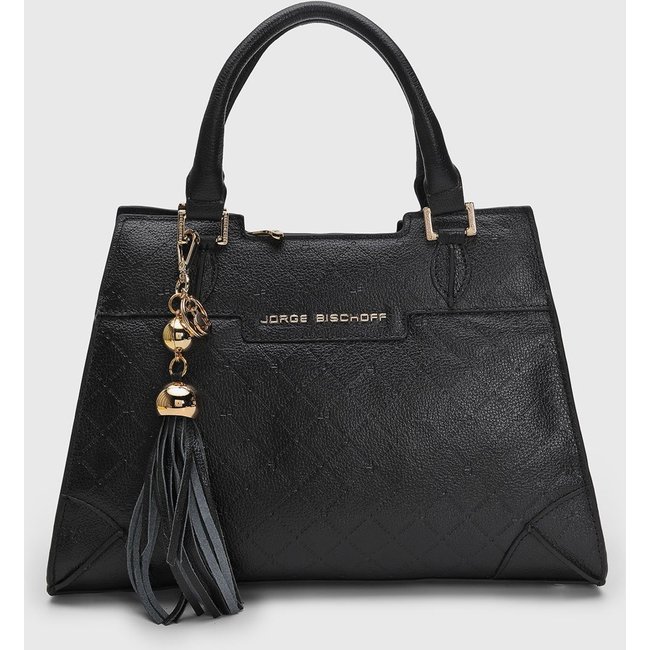 Bolsa Feminina Jorge Bischoff Texturizada Preta