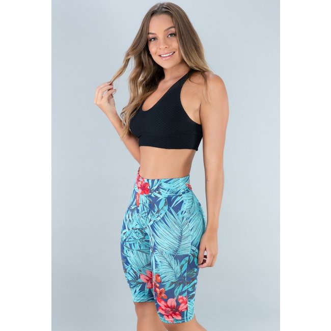 Bermuda MVB Modas Ciclista Fitness Suplex Estampada Amazonia