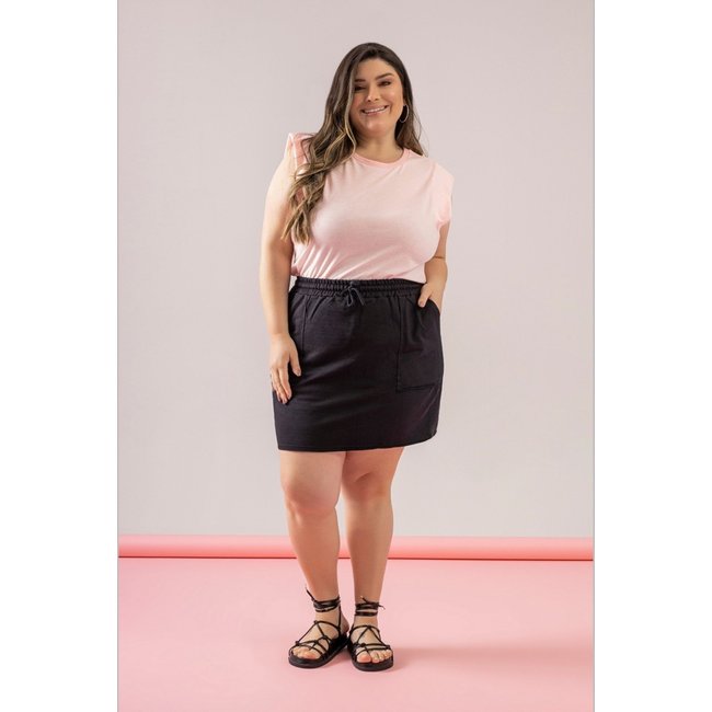 Blusa Muscle Tee Feminino em Meia Malha Just Basic Rosa