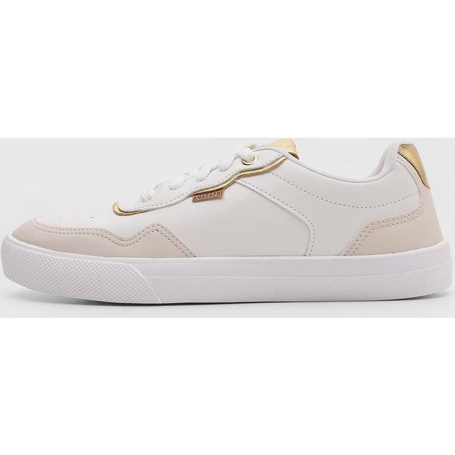 Tênis Feminino Anacapri Detalhes Dourados Off-White