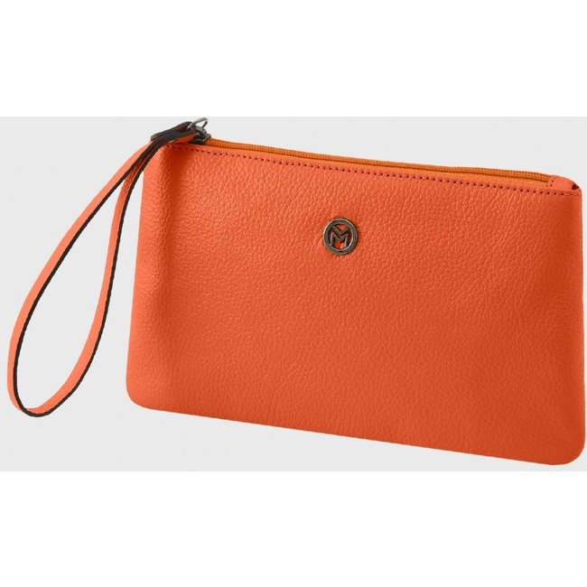 Bolsa Carteira Clutch Couro Mariart Cambará Orange