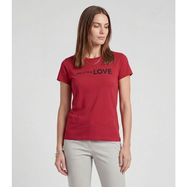 Blusa Feminina Cotton Com Estampa Infinita Cor Vermelho
