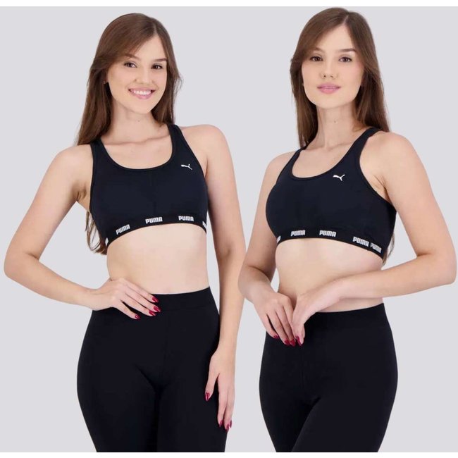 Kit 2 Tops Puma com Bojo Removível Feminino Preto