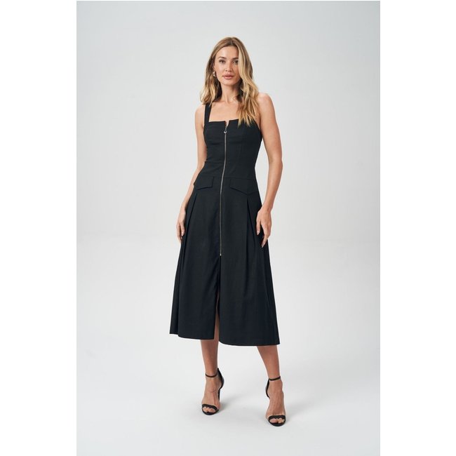 Vestido Midi Zíper Total Feminino Acostamento