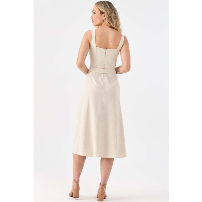 Vestido Midi PKS Linho Natural