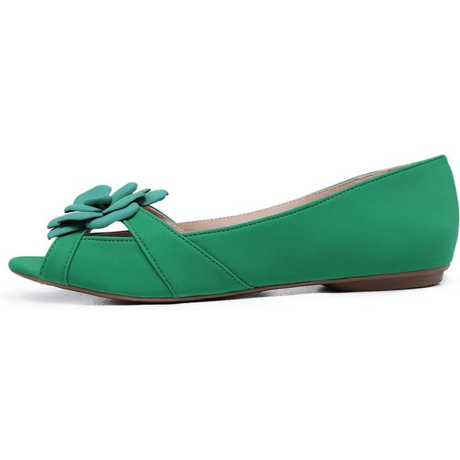 Sapatilha PeepToe LeRUCHEL Flor Verde