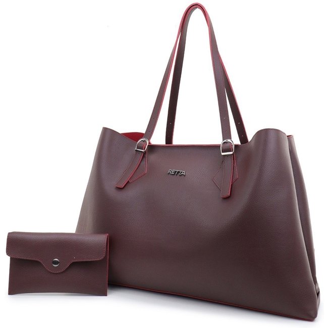 Bolsa Feminina Grande Alça Regulavel de Ombro Espaçosa Retta Oficial Vinho