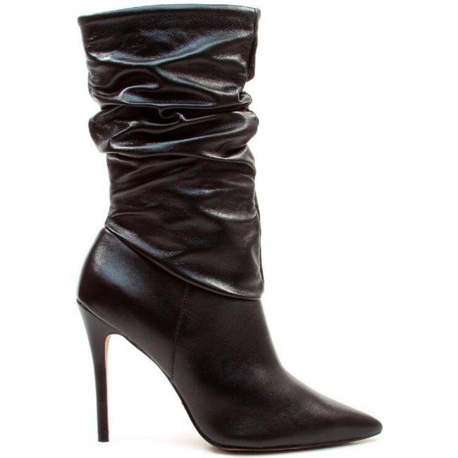 Bota Couro Preto Cano Médio Slouchy Cecconello 2130006-27