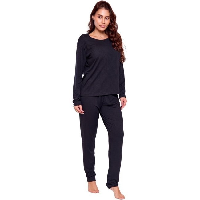 Conjunto de Pijama Frio Inverno ALgodão Liz Feminino Preto