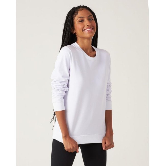 Blusão Básico Feminino Decote Redondo Moletom Stretch