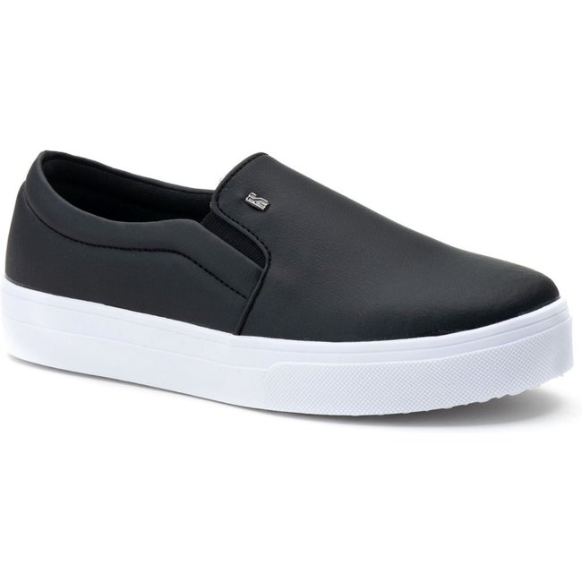 Slip On Feminino Iate Casual Preto Estilo Shoes Calce Fácil