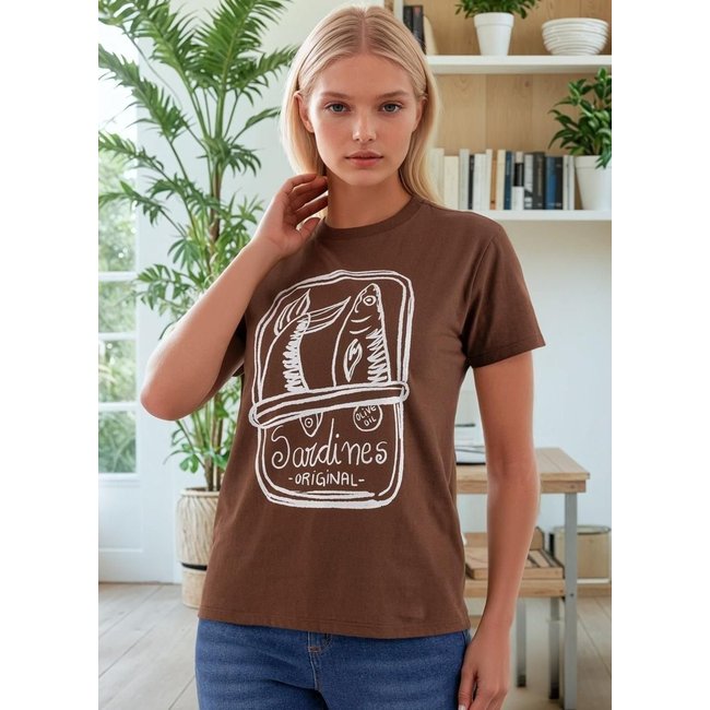 Blusa Malha De Algodão Penteado Marrom Quintess