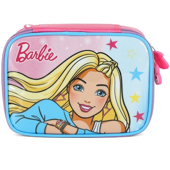 Infantil - Estojo Box Médio 100 Pens Barbie Náilon Estampado Azul
