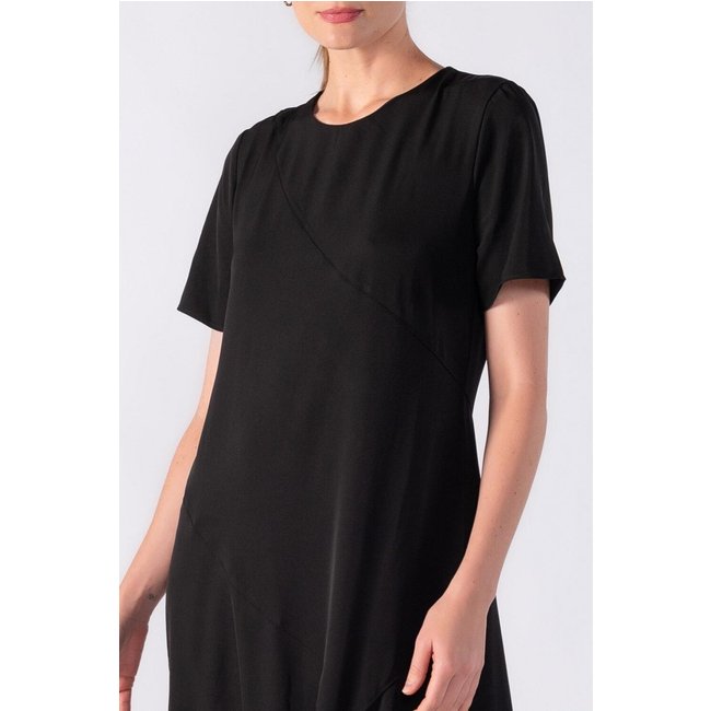 Vestido midi assimetrico Preto