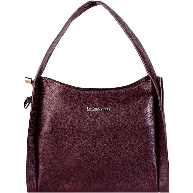 Bolsa Andrea Vinci De Mão Em Couro Liso Helena - Marsala