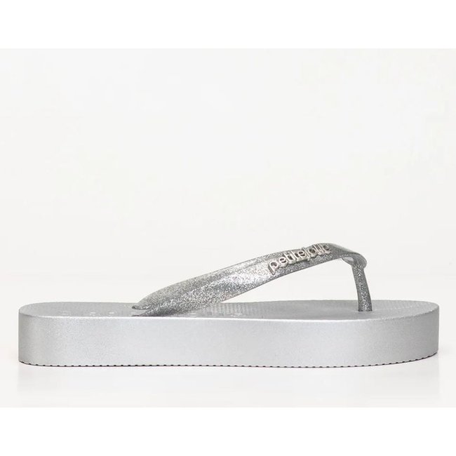 Chinelo Feminino Fresh Up Full Glitter Prata Petite Jolie PJ7705