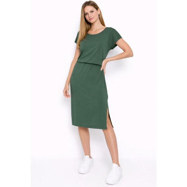 Vestido Viscolycra Maria Paes Midi Verde Militar