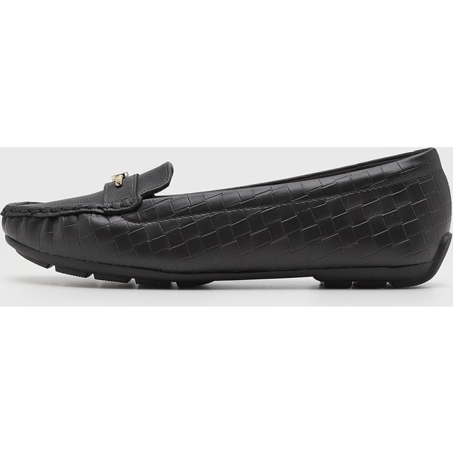 Mocassim Feminino Modare Texturizado com detalhe metalizado Preta