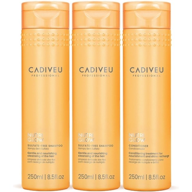 Kit Cadiveu Professional Nutri Glow Shampoo Extra e Condicionador (3 produtos)