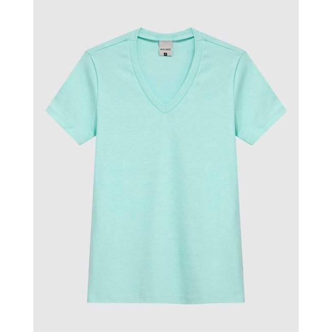 Blusa Feminina Decote V Manga Curta Em Malha Algodão Texturizada