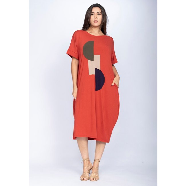 Vestido Amora Malha Amazonia Vital Midi Plus Terraquota