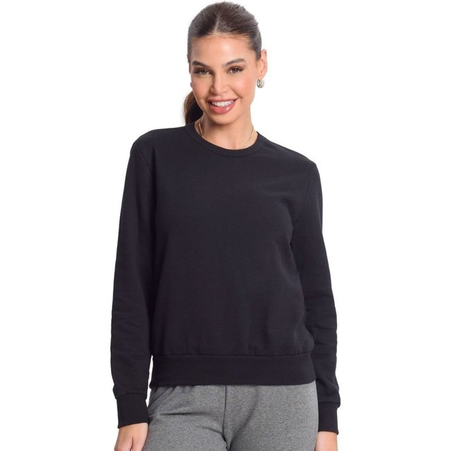 Blusão Feminino Básico de Moletom Rovitex Preto