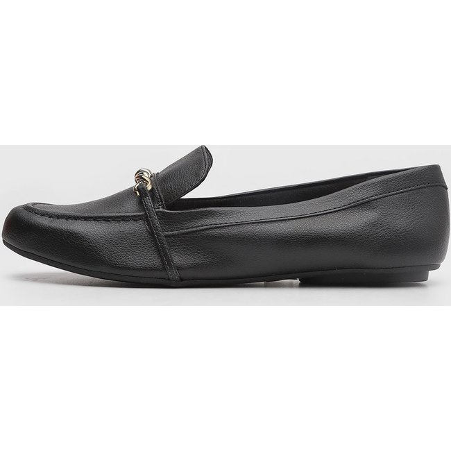 Mocassim Feminino Anacapri Detalhe Metalizado Preto