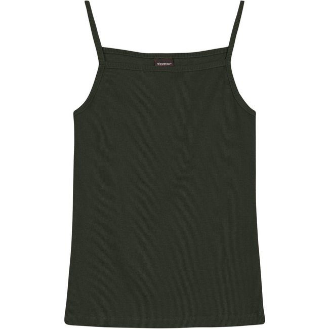 Blusa Feminina Regata Canelada Essendi Verde Escuro Verde
