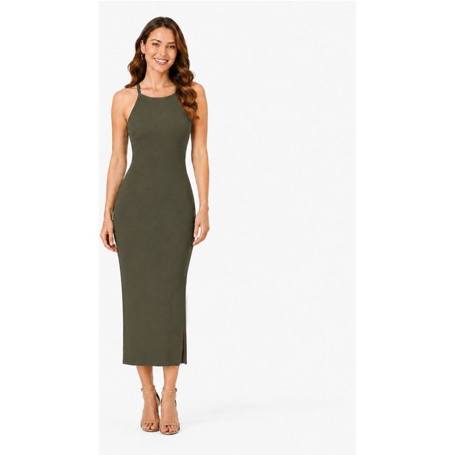 Vestido Feminino Em Ribana Infinita Cor Verde