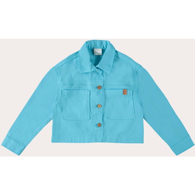 Shirt Jacket Cropped Menina Em Sarja Com Elastano Malwee