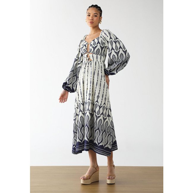 Vestido Feminino FARM Estampa Geométrica Off-White