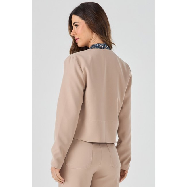 Blazer Curto PKS Alfaiataria Social Bege
